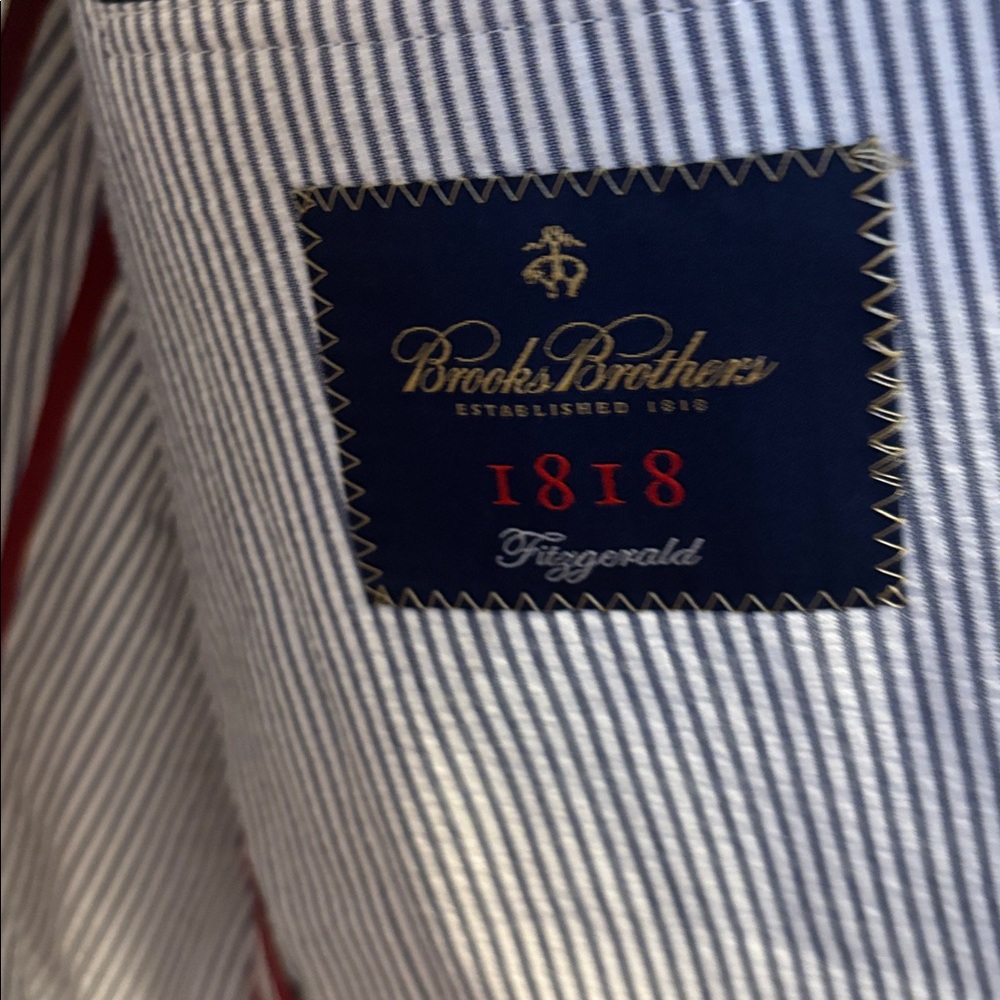 Brooks Brothers Men's Seersucker Sport Coat - Light Blue & White - Picture 2 of 5